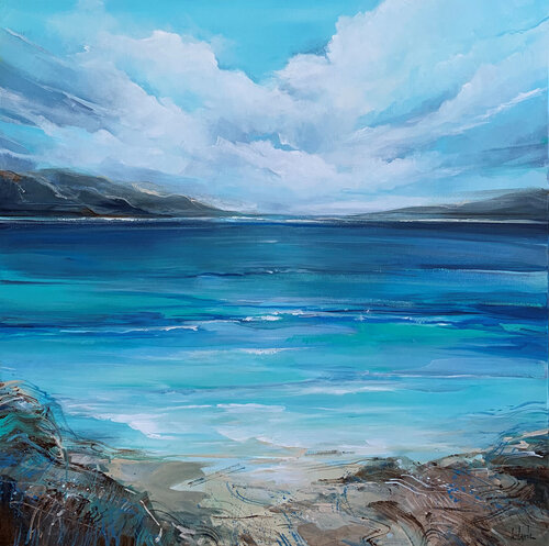 A bay in Italy II (Commission artwork) di Irina Laube, Pittura in vendita su Singulart