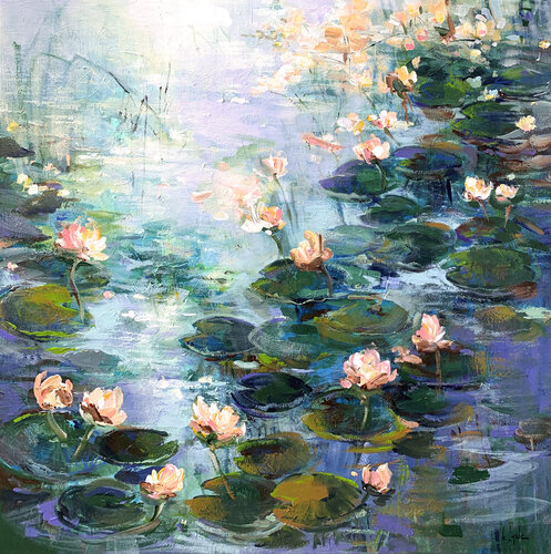 Lily pond di Irina Laube, Pittura in vendita su Singulart