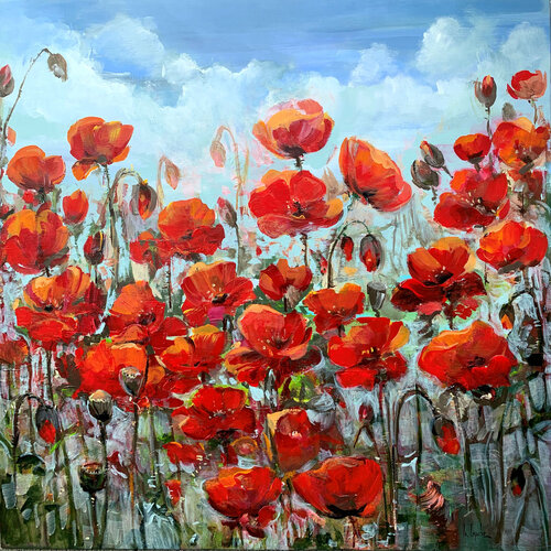 Poppy flowers di Irina Laube, Pittura in vendita su Singulart