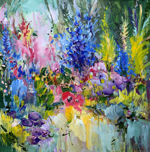 Summer garden VI di Irina Laube, Pittura in vendita su Singulart