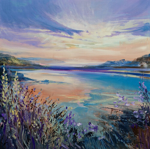 Evening on the lake di Irina Laube, Pittura in vendita su Singulart