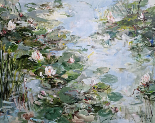 Water lily  pond I di Irina Laube, Pittura in vendita su Singulart