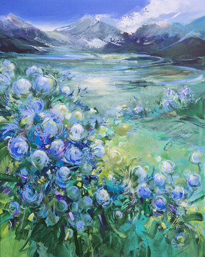 Summer in the mountains I par Irina Laube, Peinture en vente sur Singulart
