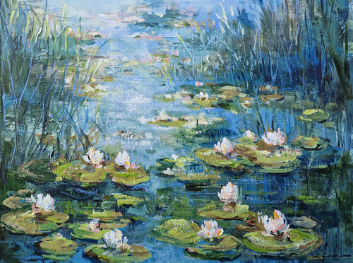 Water Lily Flower par Irina Laube, Peinture en vente sur Singulart