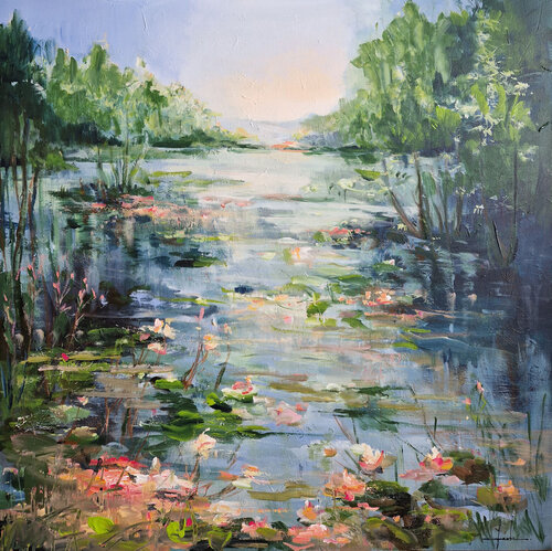 Whispers of the Waterlilies van Irina Laube, Schilderij te koop op Singulart