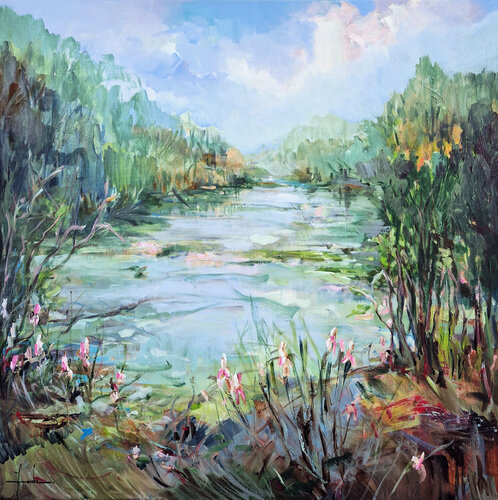 In the Quiet of Green di Irina Laube, Pittura in vendita su Singulart