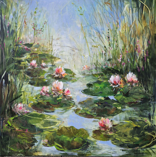 Pond with Water Lilies par Irina Laube, Peinture en vente sur Singulart