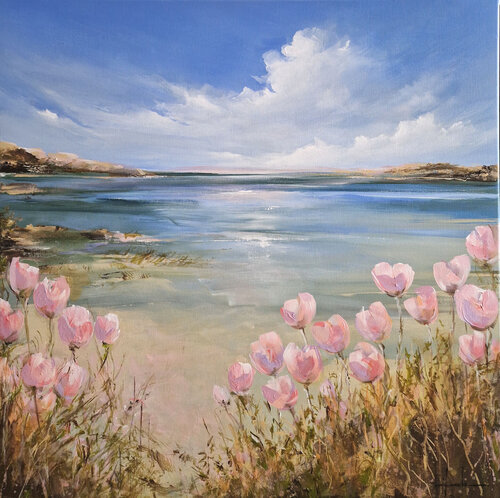 Soft Flowers By The Sea by Irina Laube, Painting for Sale on Singulart