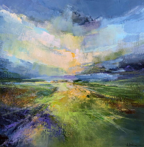 Sun behind the clouds van Irina Laube, Schilderij te koop op Singulart