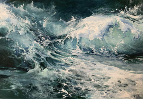 Ocean cubes VII van Irina Laube, Schilderij te koop op Singulart