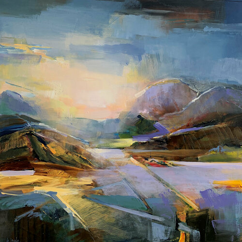 Light in the mountains van Irina Laube, Schilderij te koop op Singulart