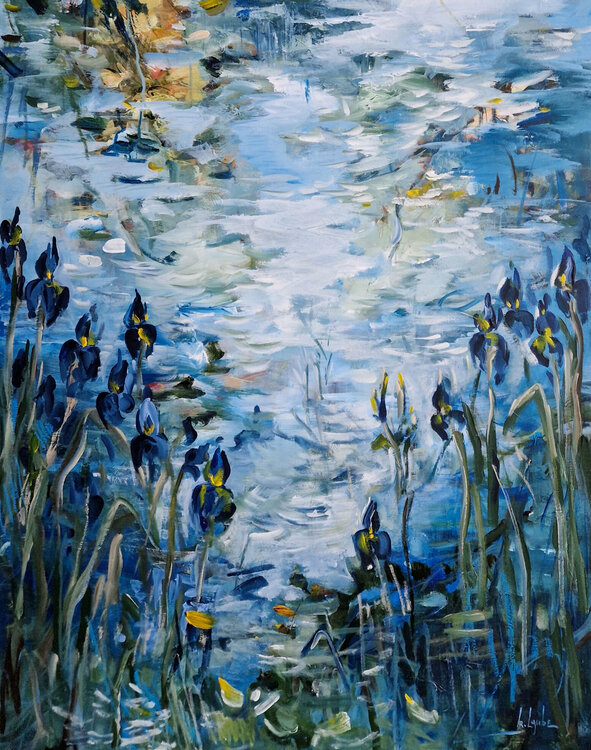 Blue irises at the blue pond Irina Laube