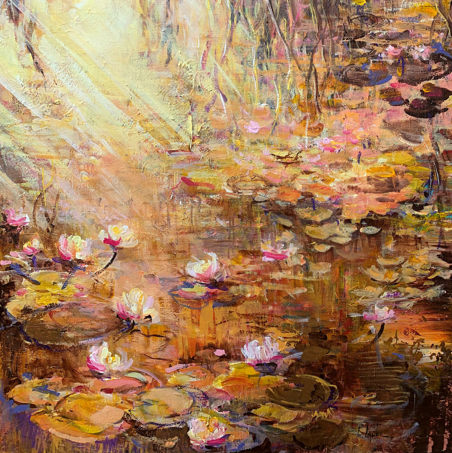Water lily pond at sunset Irina Laube