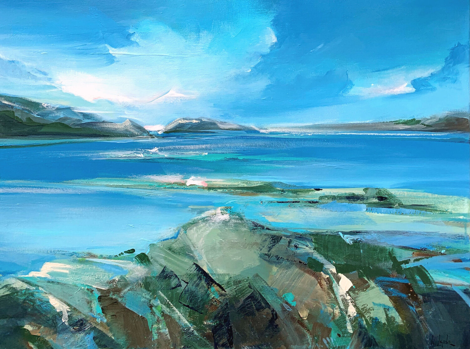 Traveling to Norway III Irina Laube Originalgemälde zu verkaufen
