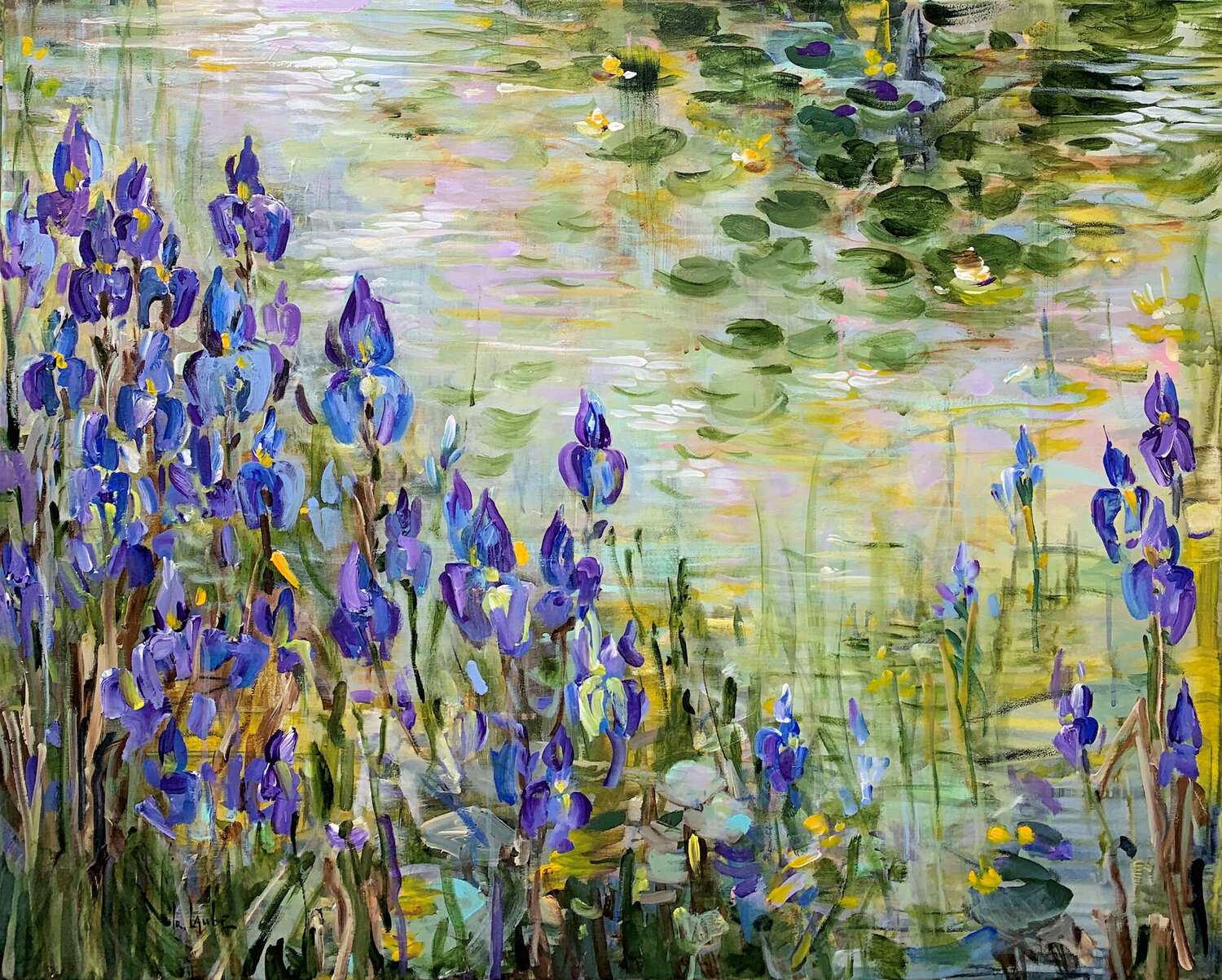 Blue irises at the pond III Irina Laube