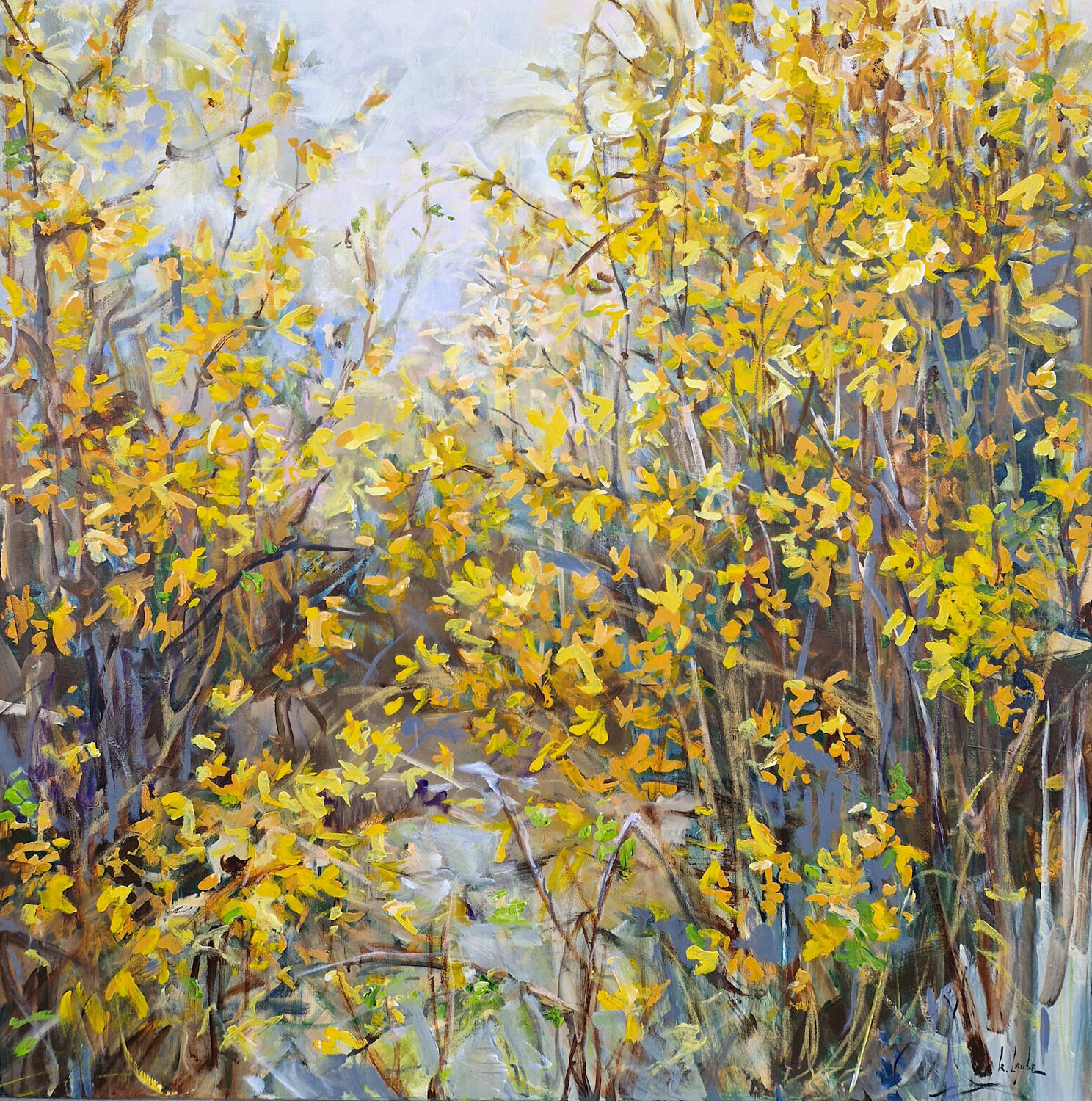 Blooming forsythia Irina Laube