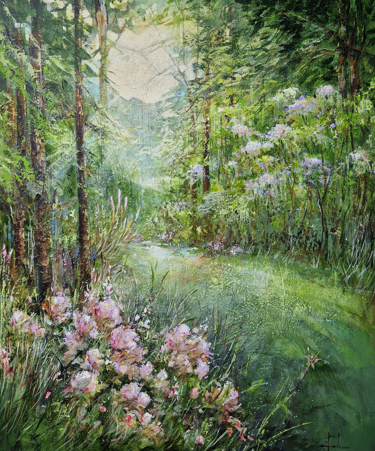 Forest Awakening Irina Laube Original painting for sale