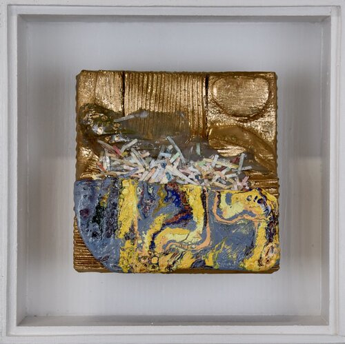 O.T. aus dem Zyklus "Cashcow: Goldene und Silberne Transformation" van Thomas Girbl, Schilderij te koop op Singulart
