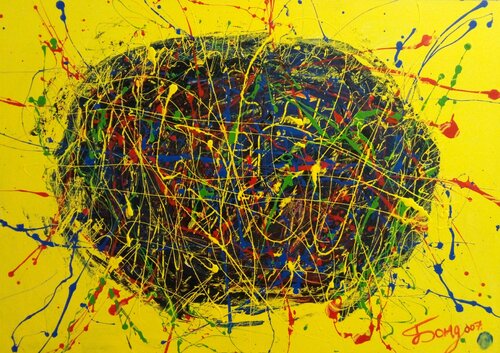 "Jackson pollock hedgehog" van Kyrylo Bondarenko, Schilderij te koop op Singulart
