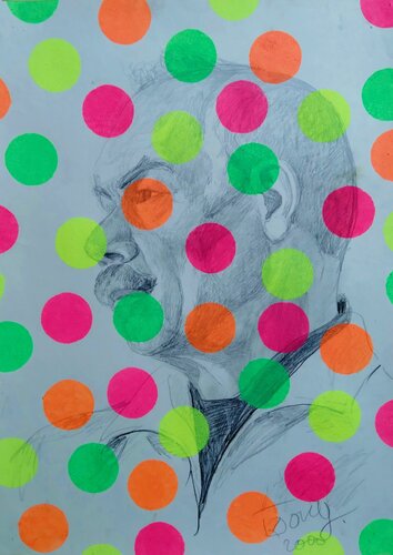 "Jeff Koons mustache" di Kyrylo Bondarenko, Pittura in vendita su Singulart