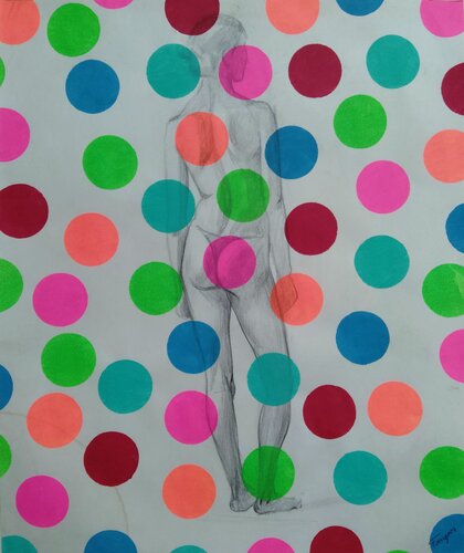 "Yayoi Kusama Naked" di Kyrylo Bondarenko, Pittura in vendita su Singulart