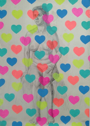 "Yayoi Kusama hearts" by Kyrylo Bondarenko, Painting for Sale on Singulart