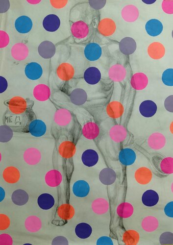 "Yayoi Kusama man" by Kyrylo Bondarenko, Painting for Sale on Singulart