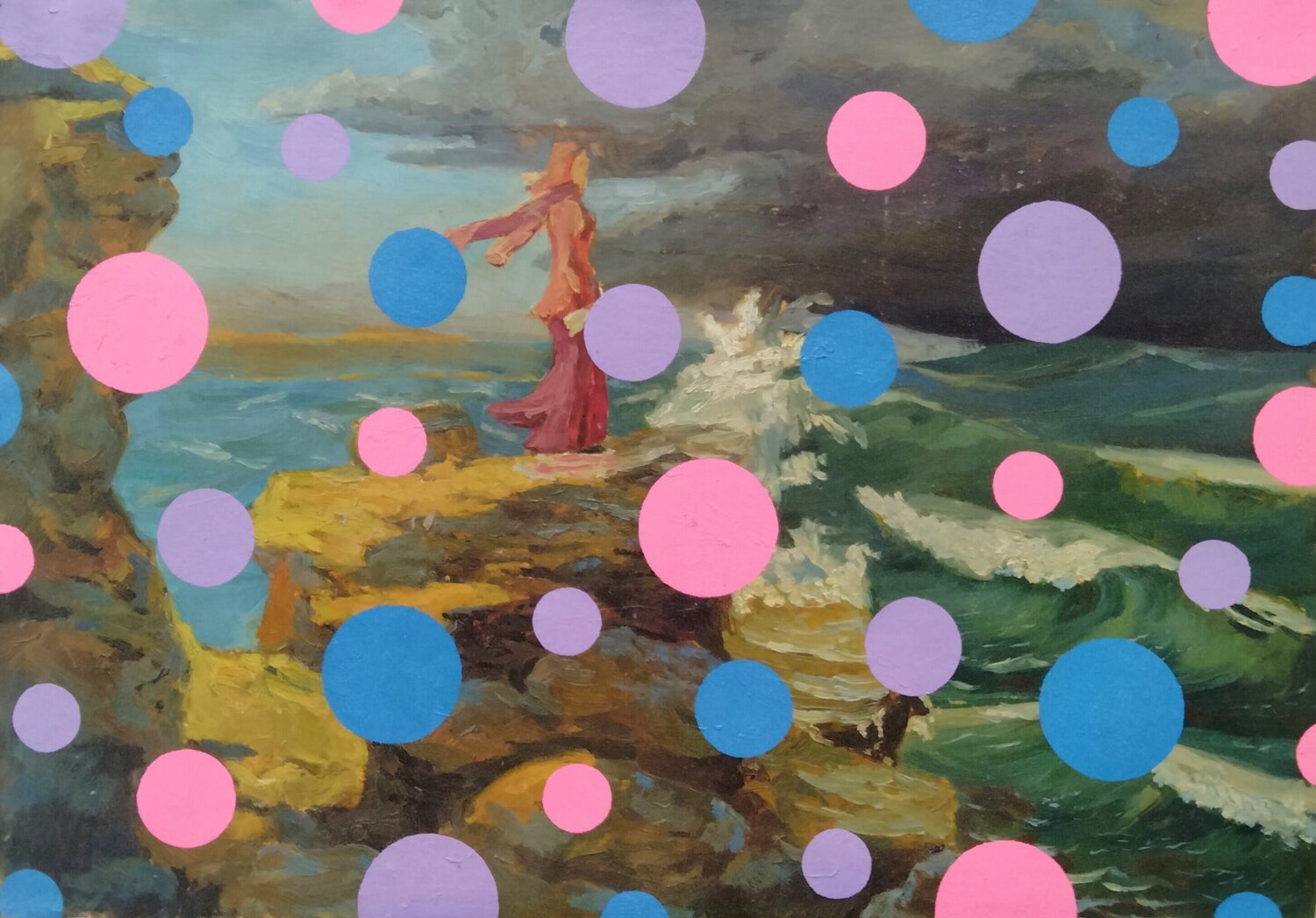 "Yayoi Kusama Sea" Kyrylo Bondarenko Originalgemälde zu verkaufen
