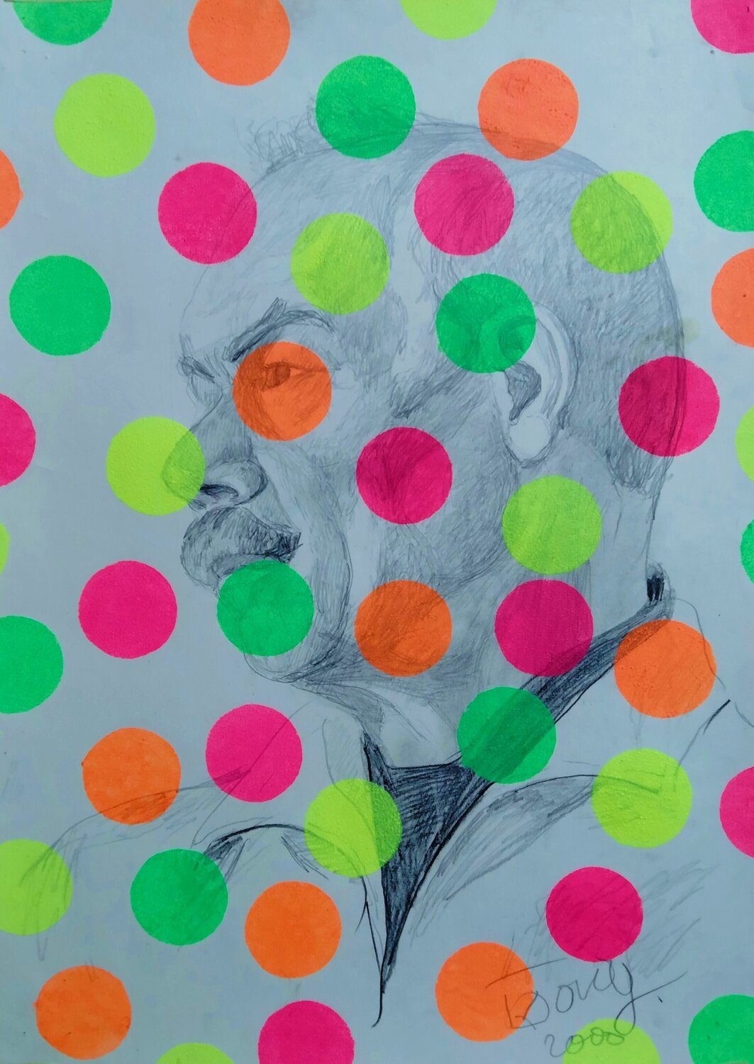 "Jeff Koons mustache" Kyrylo Bondarenko Dipinto originale in vendita