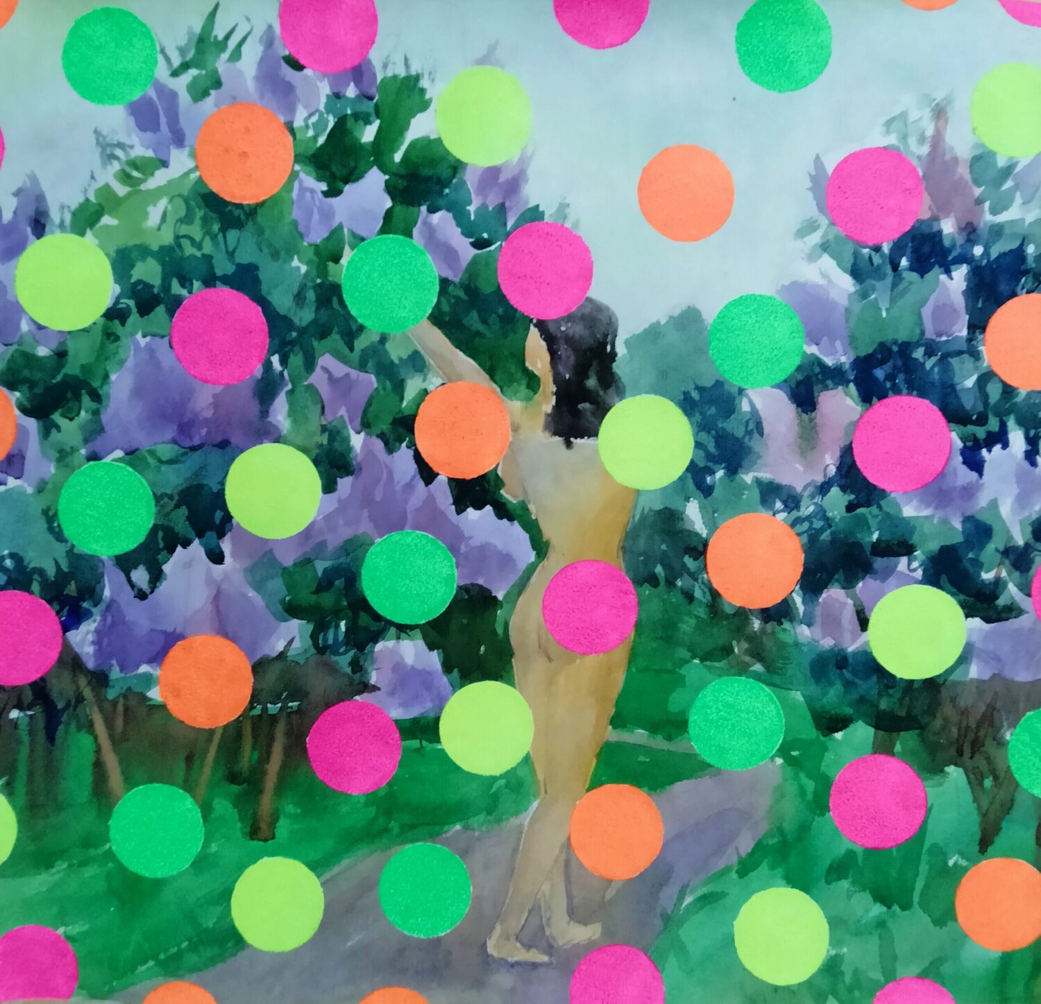 "Yayoi Kusama girl" Kyrylo Bondarenko Originalgemälde zu verkaufen