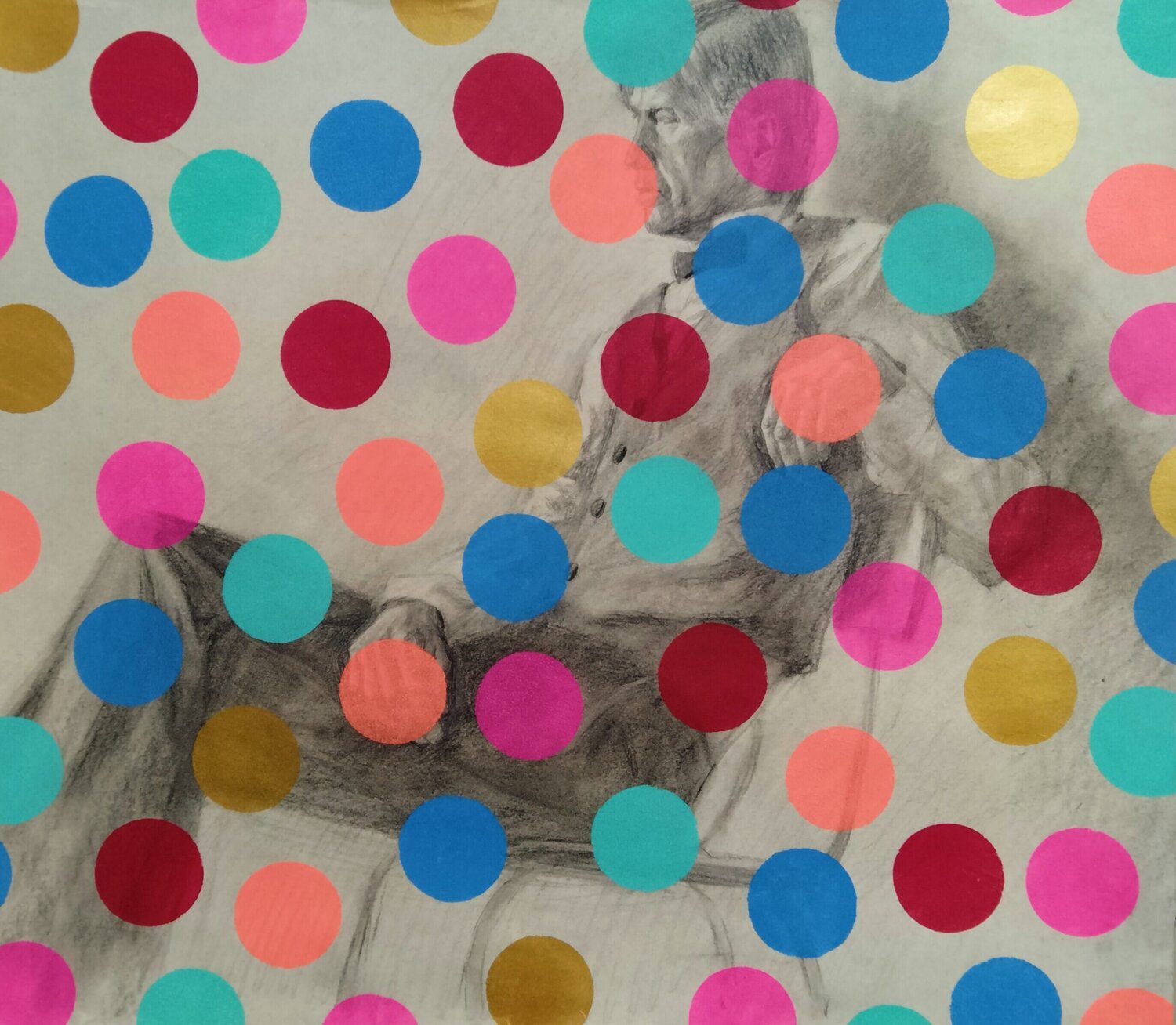 "Jeff Koons man" Kyrylo Bondarenko Origineel schilderij te koop