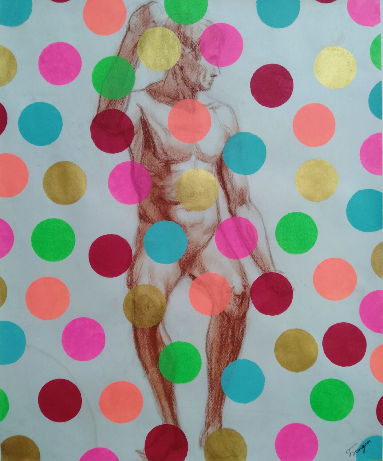 "Yayoi Kusama Man" Kyrylo Bondarenko Originalgemälde zu verkaufen