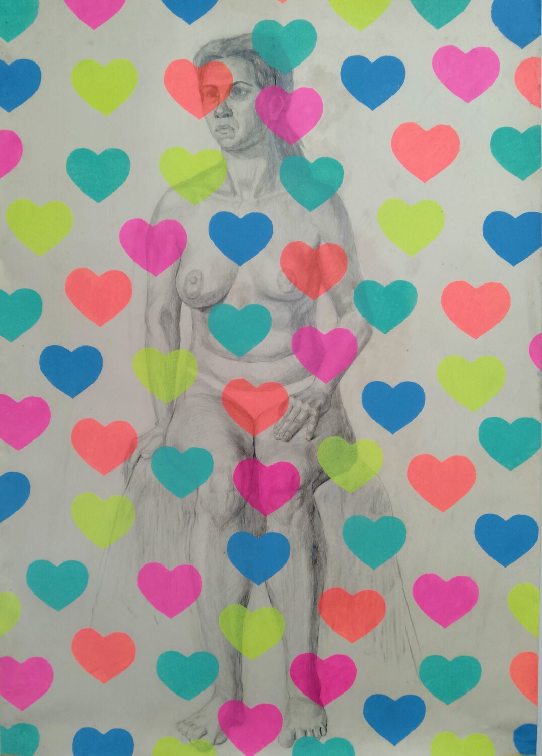 "Yayoi Kusama hearts" Kyrylo Bondarenko Originalgemälde zu verkaufen