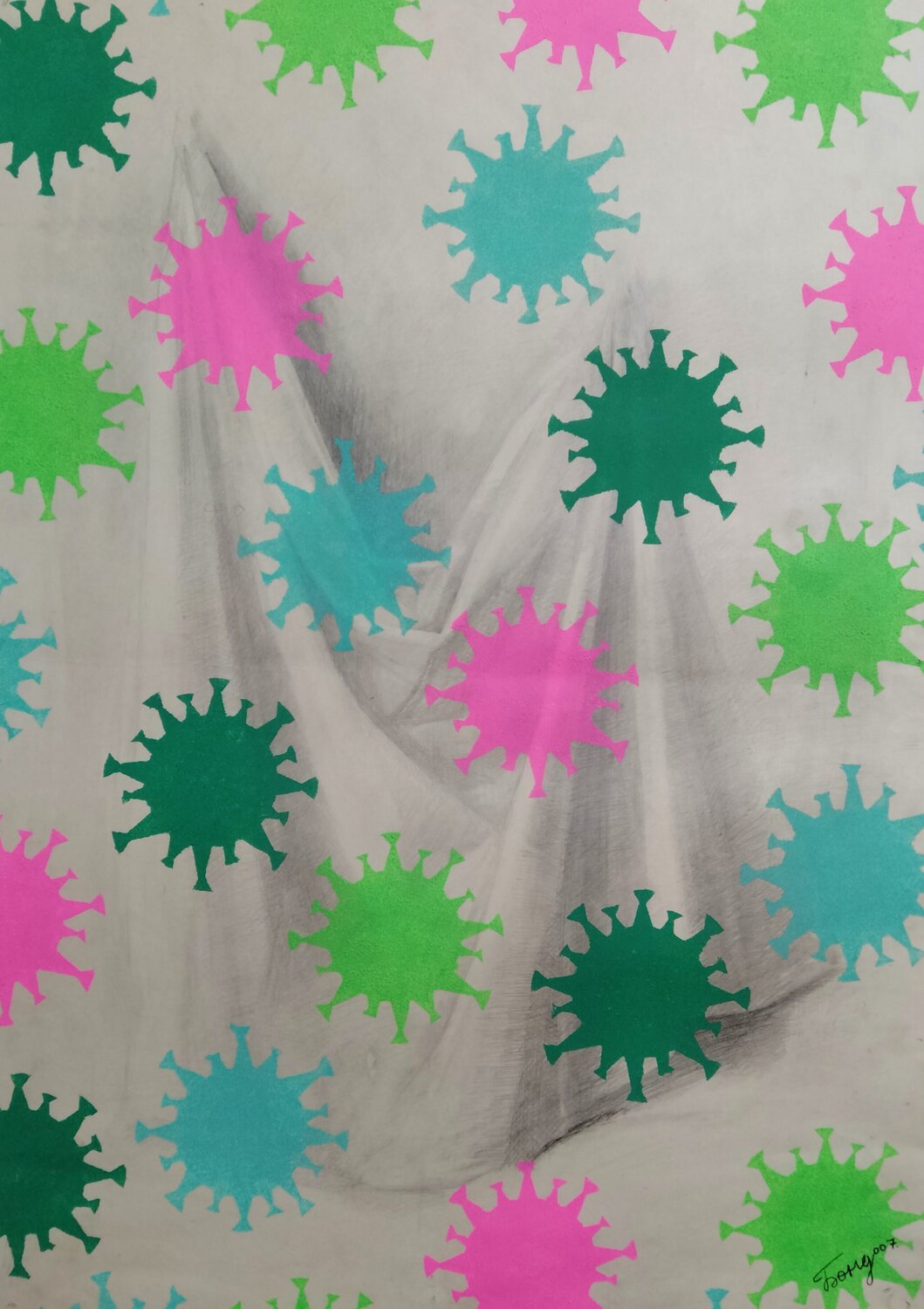 "Banksy coronavirus" Kyrylo Bondarenko Dipinto originale in vendita
