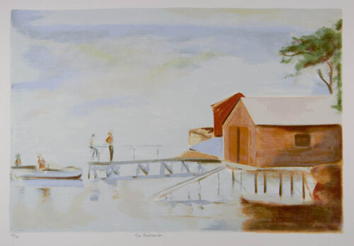 Boatsheds von Clarice Beckett, Druck kaufen auf Singulart