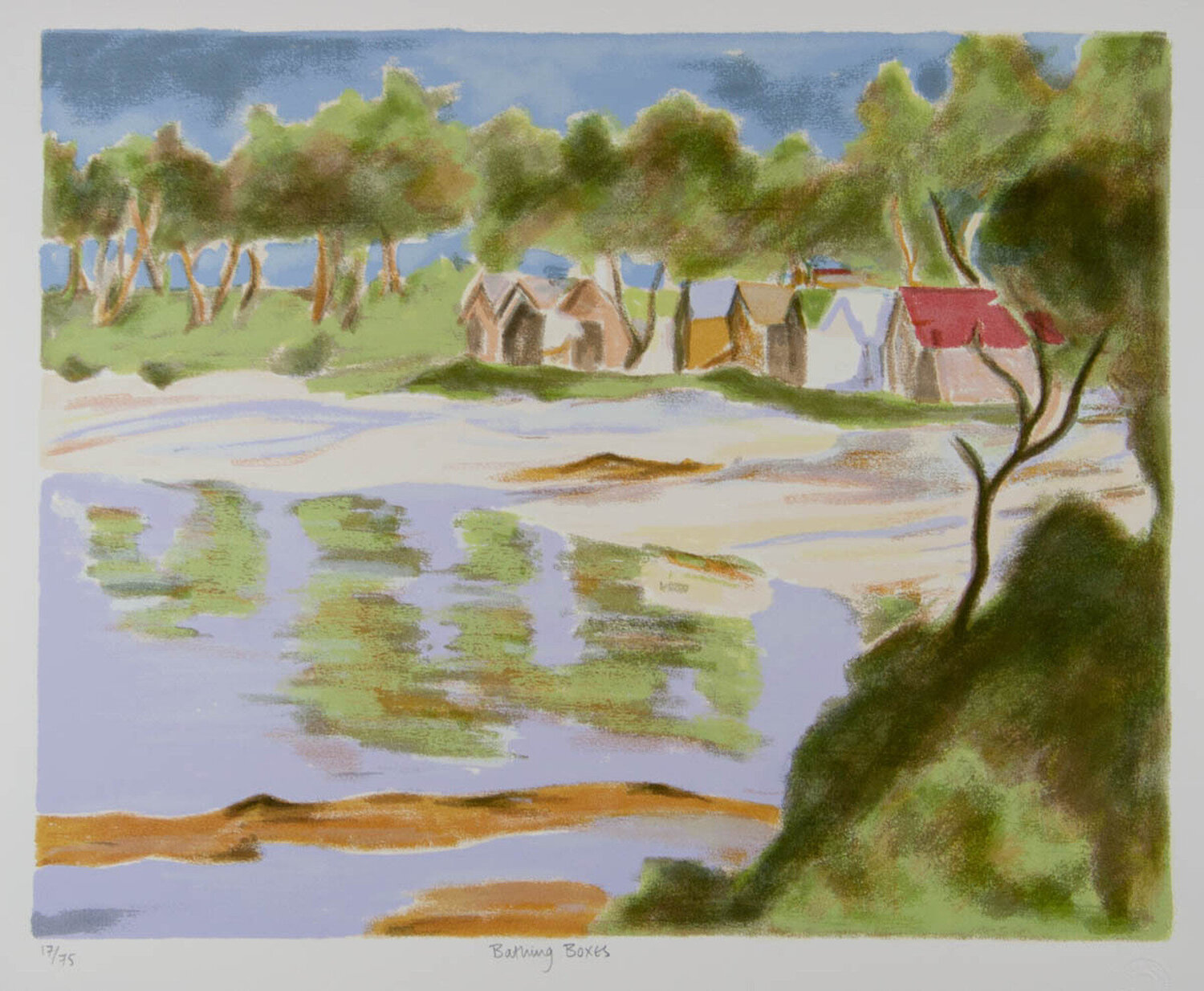 Bathing Boxes Clarice Beckett Afdruk te koop