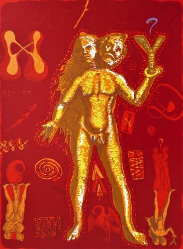 An Orange Page of Ideas and Symbols di Shaike Snir, Stampa in vendita su Singulart