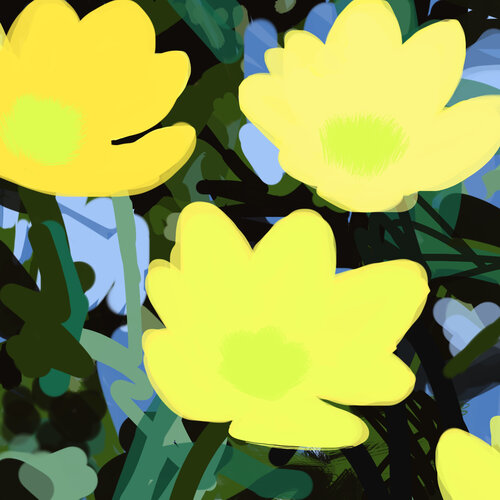 Pop-Flowers Yellow Sherry Pollack Walker