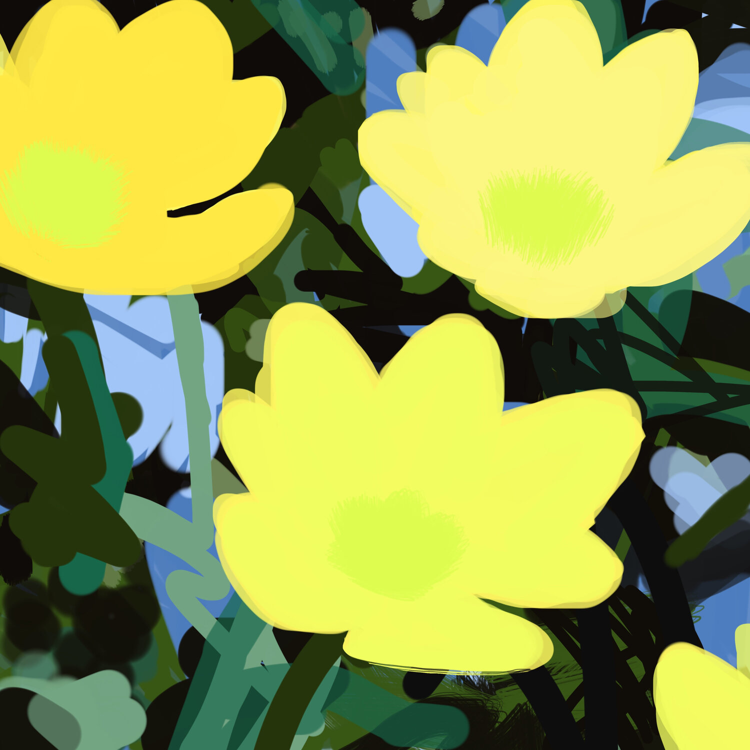 Pop-Flowers Yellow Sherry Pollack Walker