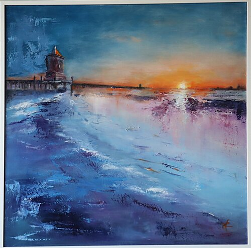 TRAMONTO SU PUNTA FARO ...LIGNANO SABBIADORO di VALNEA CARNIEL, Pittura in vendita su Singulart