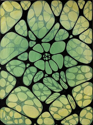 Green flower de Kseniia Ivanchenko, Pintura a la venta en Singulart