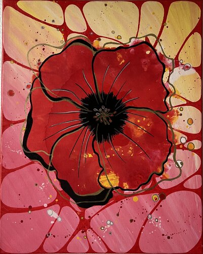 Red poppy de Kseniia Ivanchenko, Pintura a la venta en Singulart