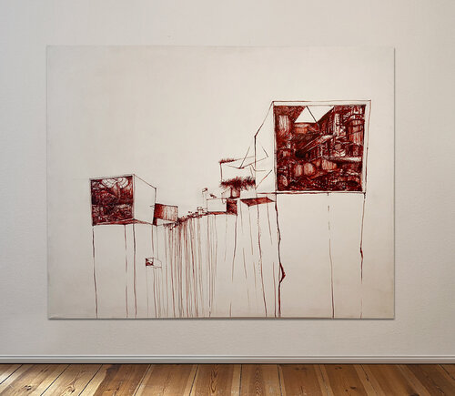 Flying Boxes (available until 10th April) par Fabian Ling, Peinture en vente sur Singulart