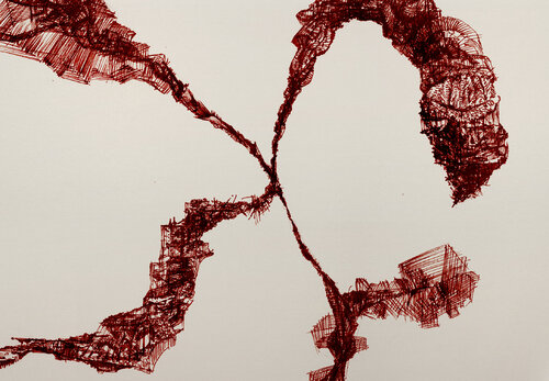 Red Cracks van Fabian Ling, Schilderij te koop op Singulart