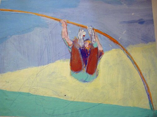 Pole vault by Steve Kuzma, 회화 for Sale on Singulart