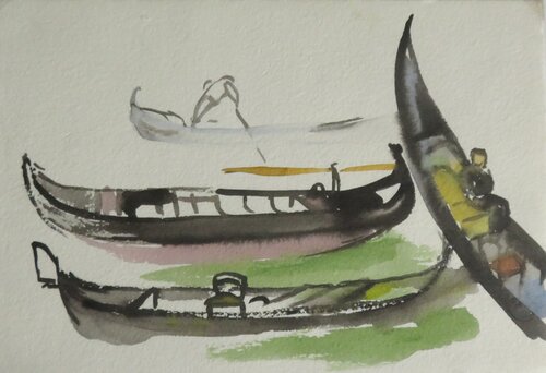 Venise : Ref #995 - 7 x 10  de Ursula Sternberg, Obra en papel a la venta en Singulart