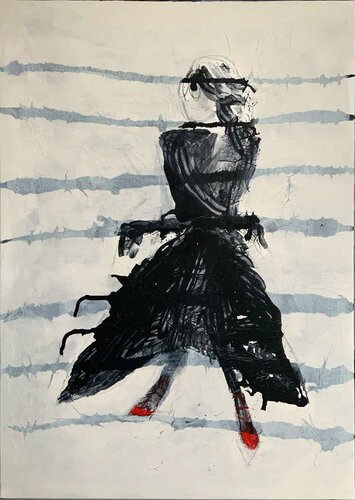 Mirca_rouge #1 part of a Triptyque  by Christine Robion, 회화 for Sale on Singulart