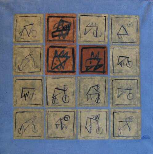 Iconographie Fonds Bleus by Christine Robion, Painting for Sale on Singulart