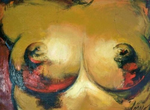 Woman torso on red de CORNO, Pintura a la venta en Singulart