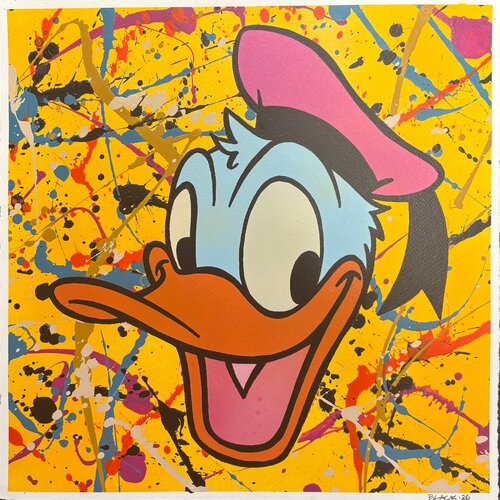 Happy Duck (Yellow) von Pitch Black, Malerei kaufen auf Singulart